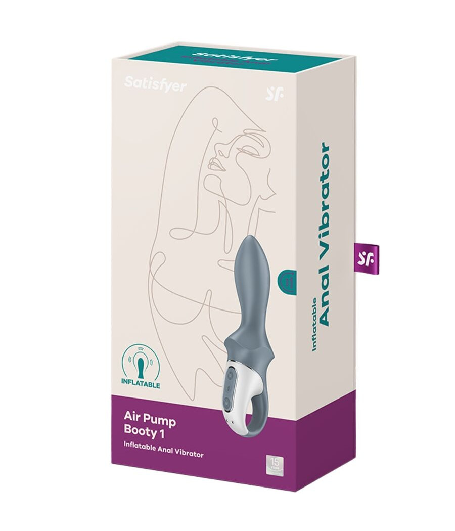 SATISFYER - AIR PUMP BOOTY 1 VIBRATEUR GONFLABLE ANAL GRIS