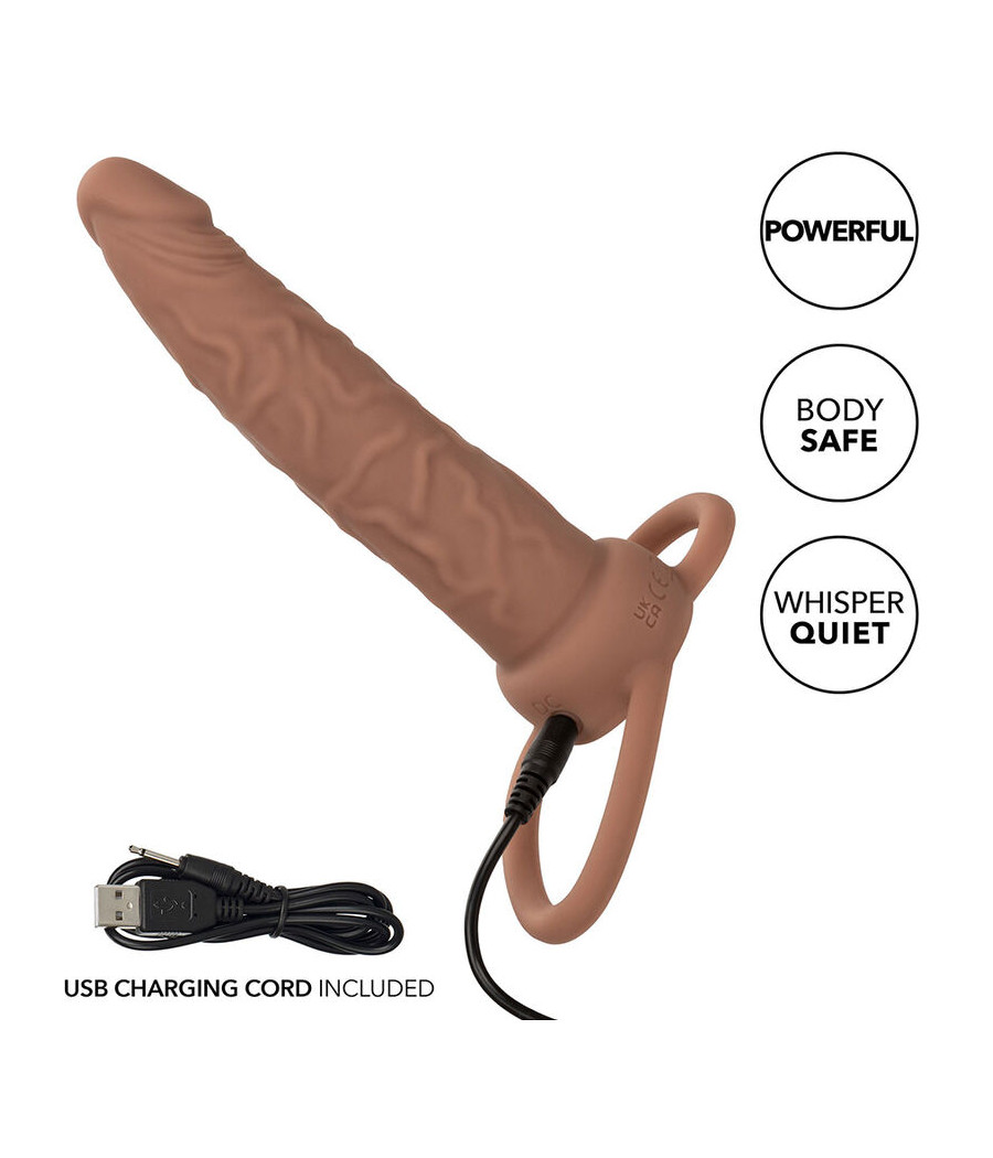 CALEXOTICS - PERFORMANCE MAXX RECARREGVEL DUPLO PENETRADOR PELE MARROM