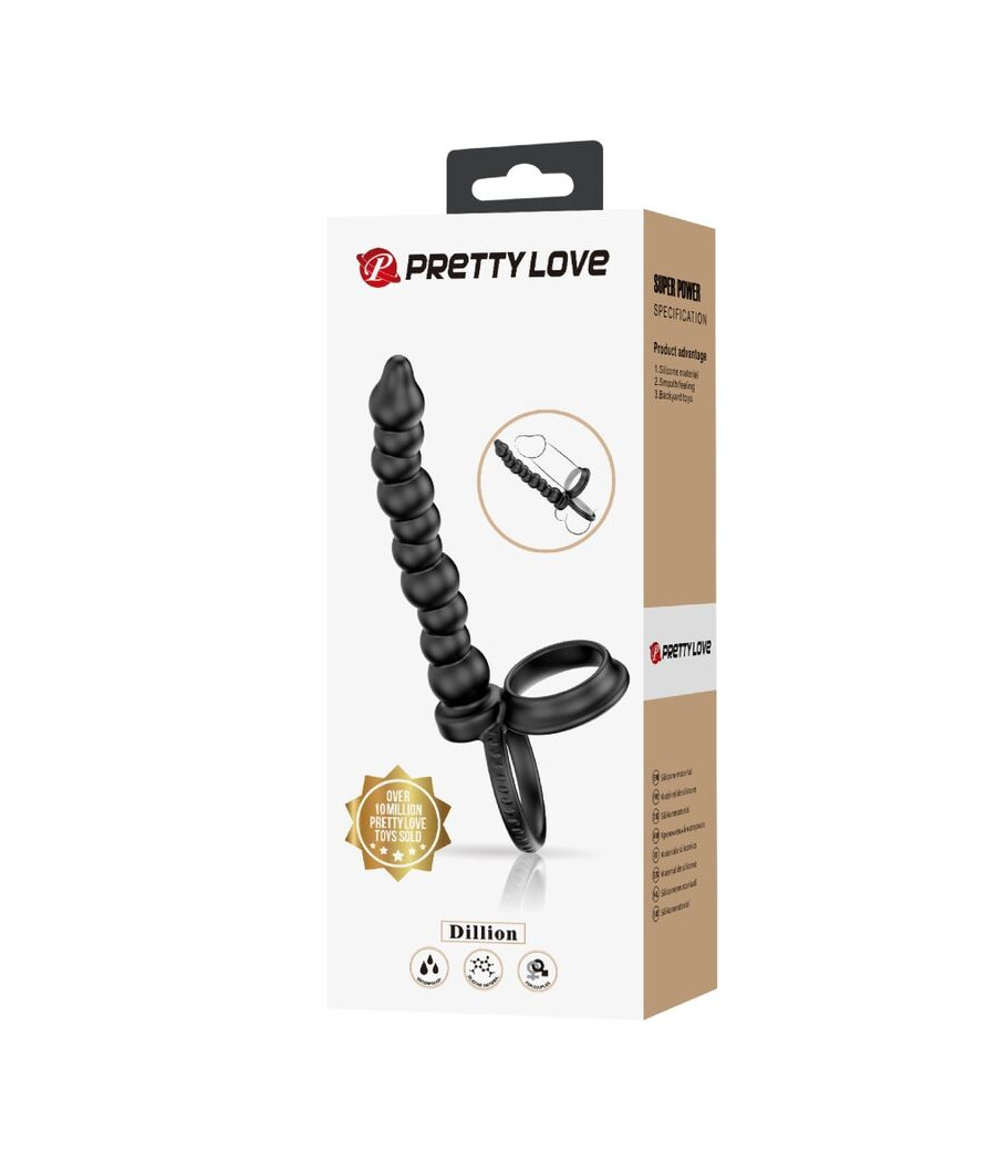 PRETTY LOVE - DILLION DOUBLE PENETRATION COCK RING BLACK