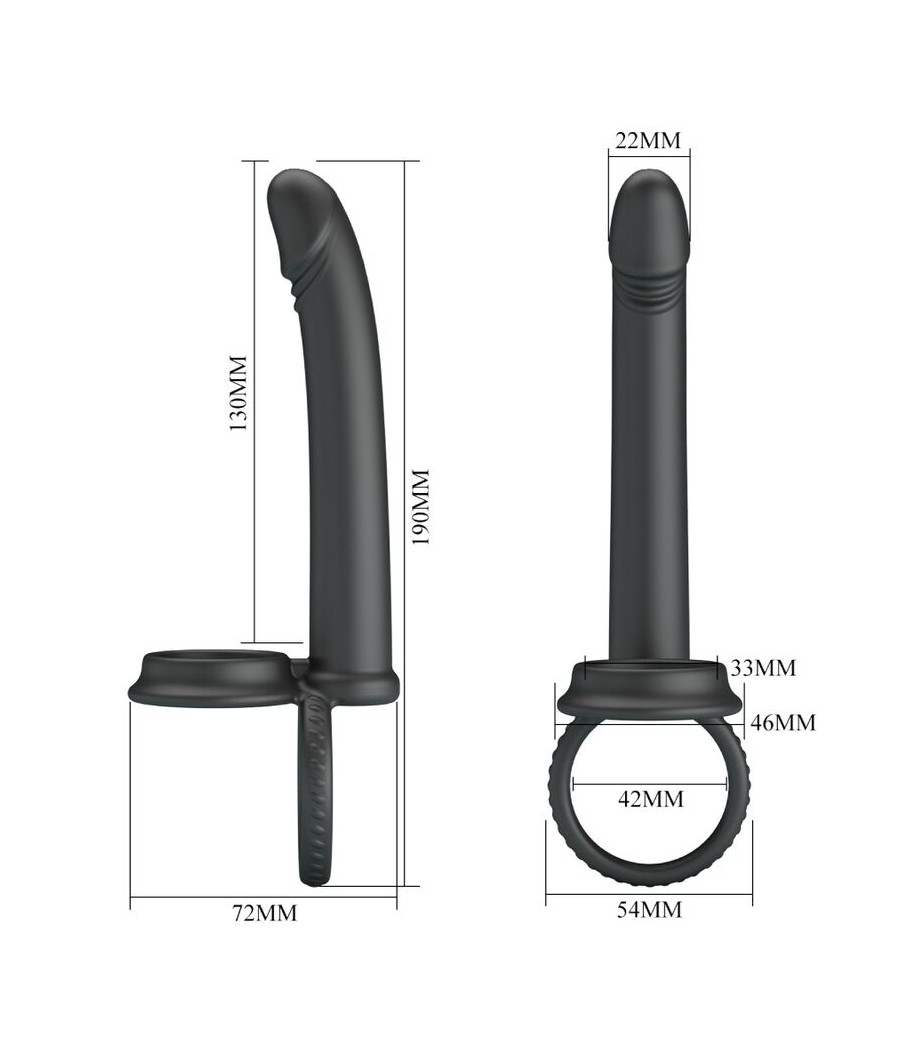 PRETTY LOVE - DILLION DOUBLE PENETRATION DOUBLE COCK RING BLACK