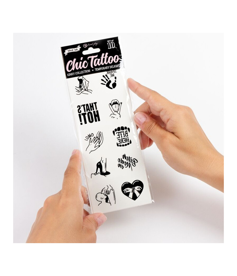 SECRET PLAY - CONJUNTO DE 10 TATUAGENS TEMPORRIAS COLEO KINKY