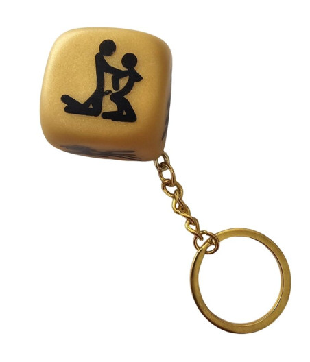 DIABLO PICANTE - GOLDEN DICE KEYCHAIN WITH POSES