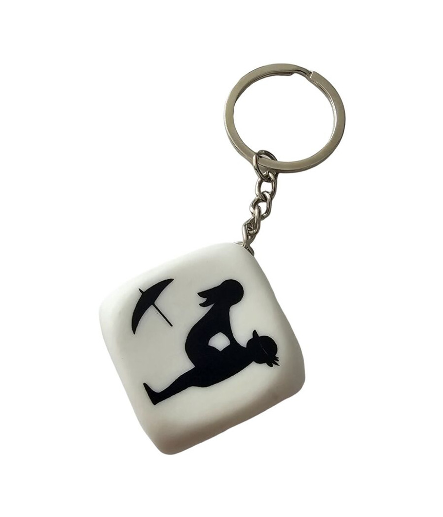 DIABLO PICANTE - CHAVEIRO DADO BRANCO COM POSES