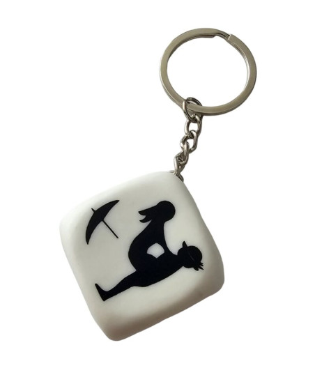 DIABLO PICANTE - CHAVEIRO DADO BRANCO COM POSES