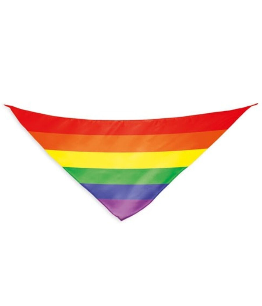 PRIDE - SCIARPA TRIANGOLARE IN COTONE CON BANDIERA ARCOBALENO