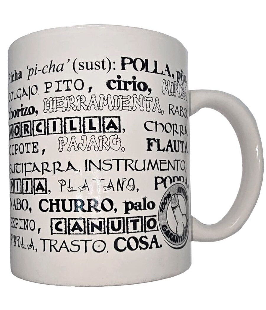 DIABLO PICANTE - WHITE MUG WITH PENIS SYNONYMS 370 ML