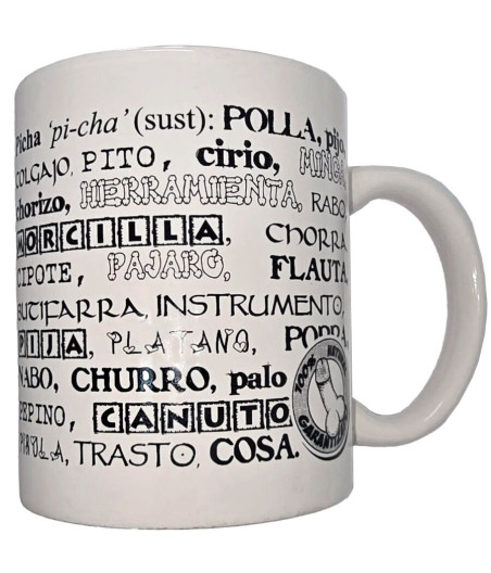 DIABLO PICANTE - CANECA BRANCA COM SINÔNIMOS DE PÊNIS 370 ML