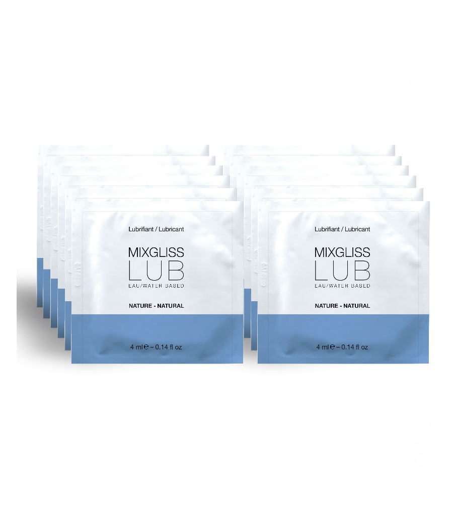 MIXGLISS - LUBRIFIANT NATUREL BASE D'EAU 12 UNIDOSE 4 ML