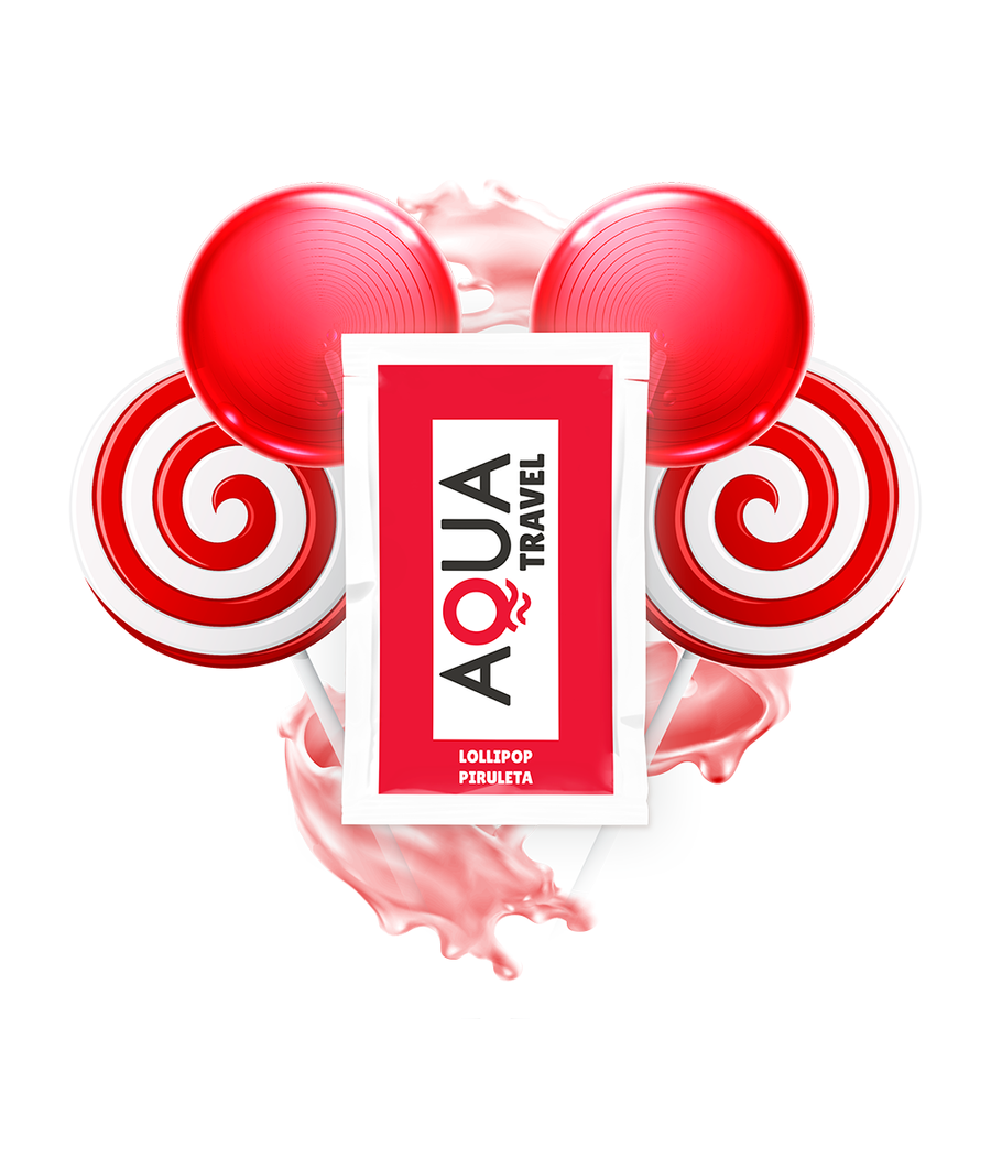 AQUA TRAVEL - LUBRICANTE BASE AGUA SABOR PIRULETA 6 ML