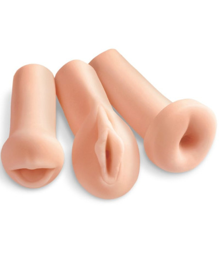 KIT 3 MASTURBADORES REALISTAS BOCA, VAGINA Y ANO FANTA FLESH