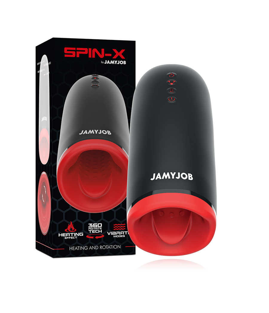 JAMYJOB - SPIN-X MASTURBADOR CON ROTACIÓN Y FUNCIÓN CALOR