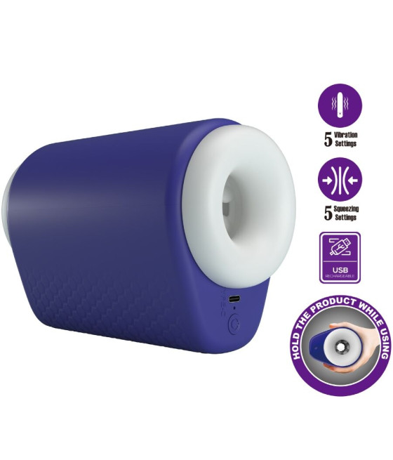 PRETTY LOVE - MASTURBATEUR POUR HOMME DJ LADY AVEC VIBRATION 5 RÉGLAGES VIOLET