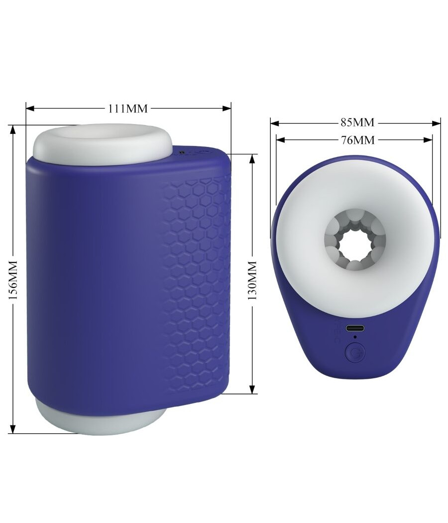PRETTY LOVE - MASTURBATEUR POUR HOMME DJ LADY AVEC VIBRATION 5 RÉGLAGES VIOLET