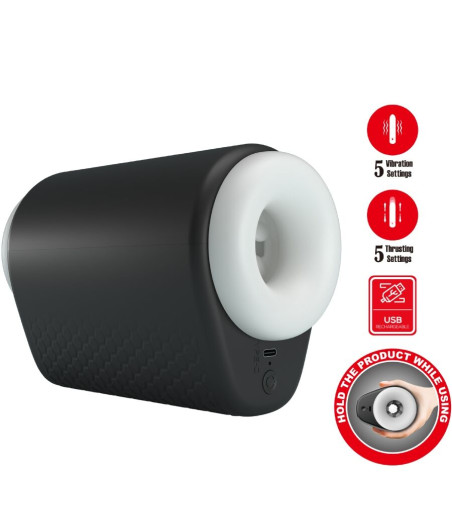PRETTY LOVE - DJ GIRL MASTURBADOR MASCULINO CON VIBRACIÓN 5 CONFIGURACIONES NEGRO