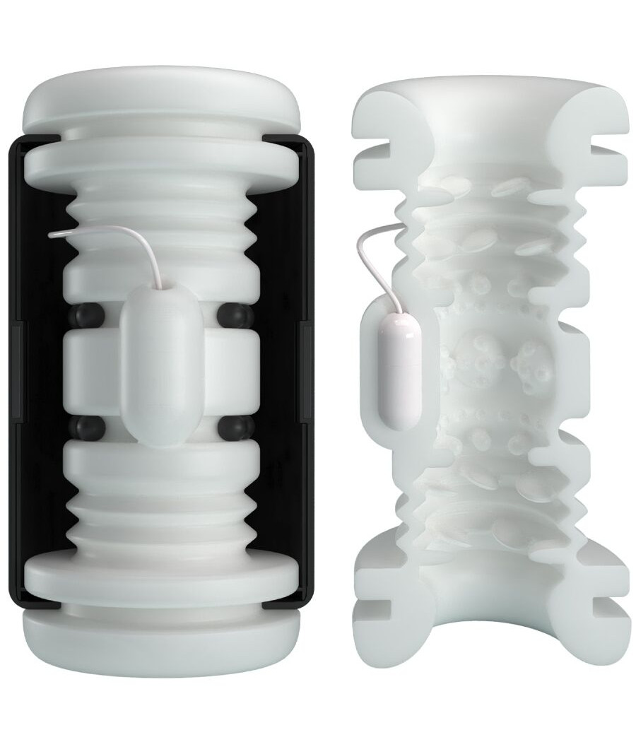 PRETTY LOVE - MASTURBATEUR POUR HOMME DJ GIRL AVEC VIBRATION 5 RÉGLAGES NEGRO