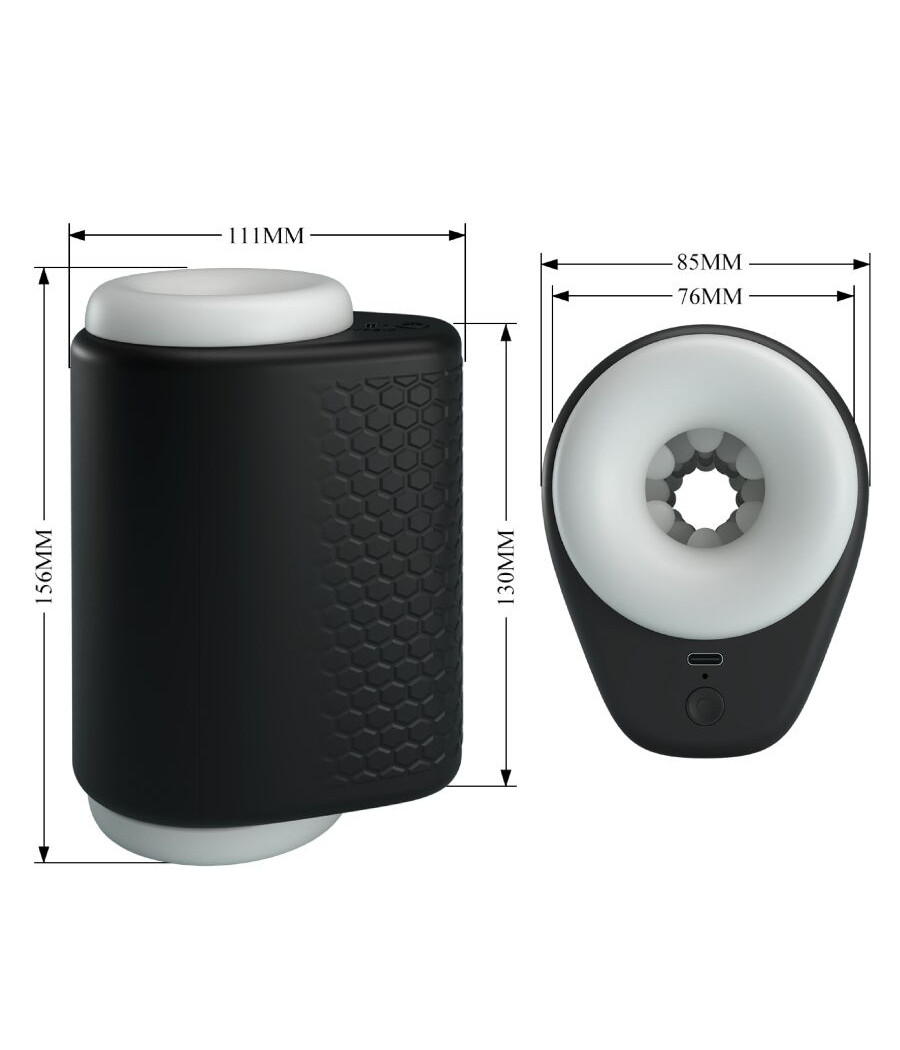PRETTY LOVE - DJ GIRL MASTURBADOR MASCULINO CON VIBRACIÓN 5 CONFIGURACIONES NEGRO
