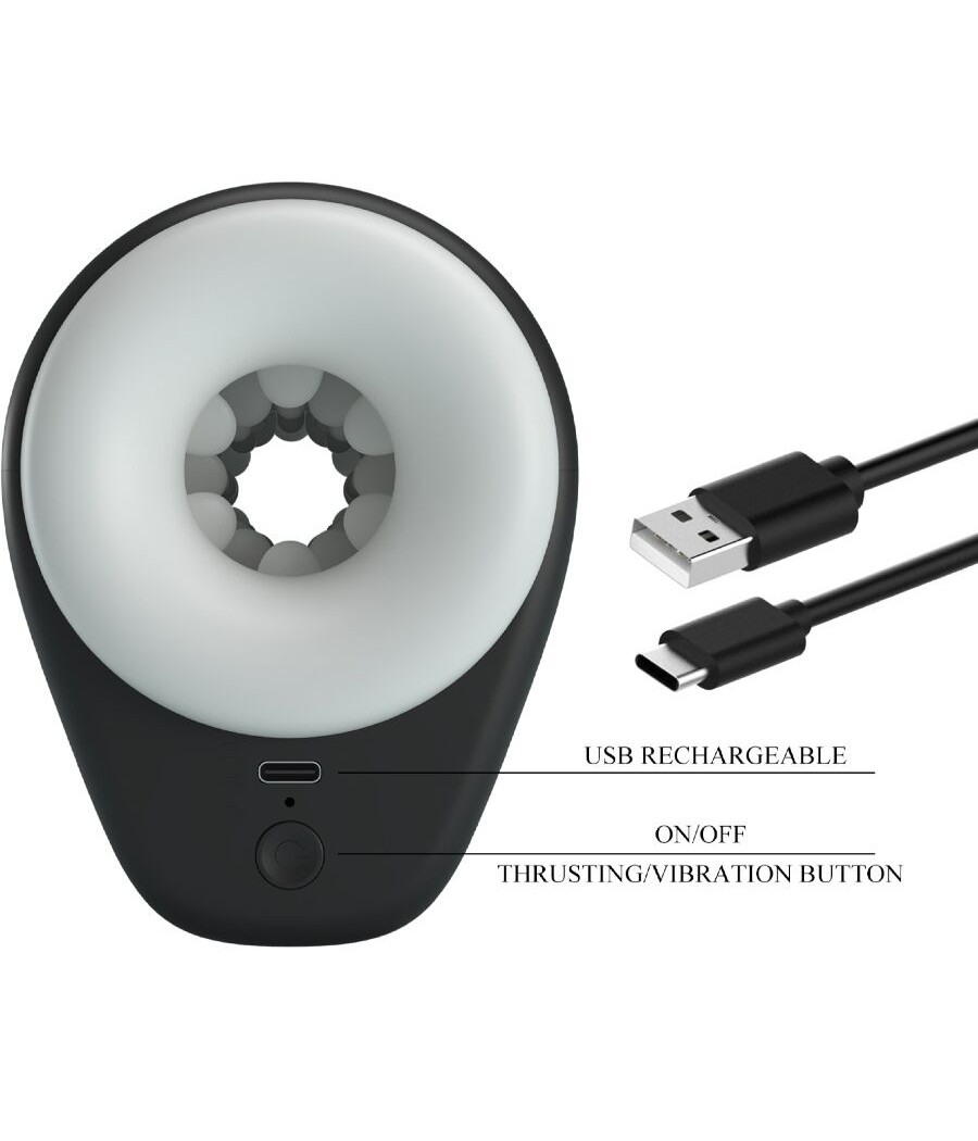 PRETTY LOVE - DJ GIRL MASTURBADOR MASCULINO CON VIBRACIÓN 5 CONFIGURACIONES NEGRO