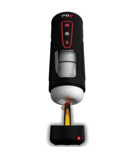 PDX ELITE - MASTURBATEUR AUTOMATIQUE MILK ME HOTTER AVEC VIBRATION À EFFET DE POUSSÉE ET DE CHALEUR
