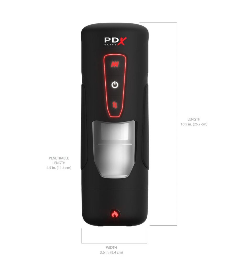 PDX ELITE - MASTURBATEUR AUTOMATIQUE MILK ME HOTTER AVEC VIBRATION À EFFET DE POUSSÉE ET DE CHALEUR