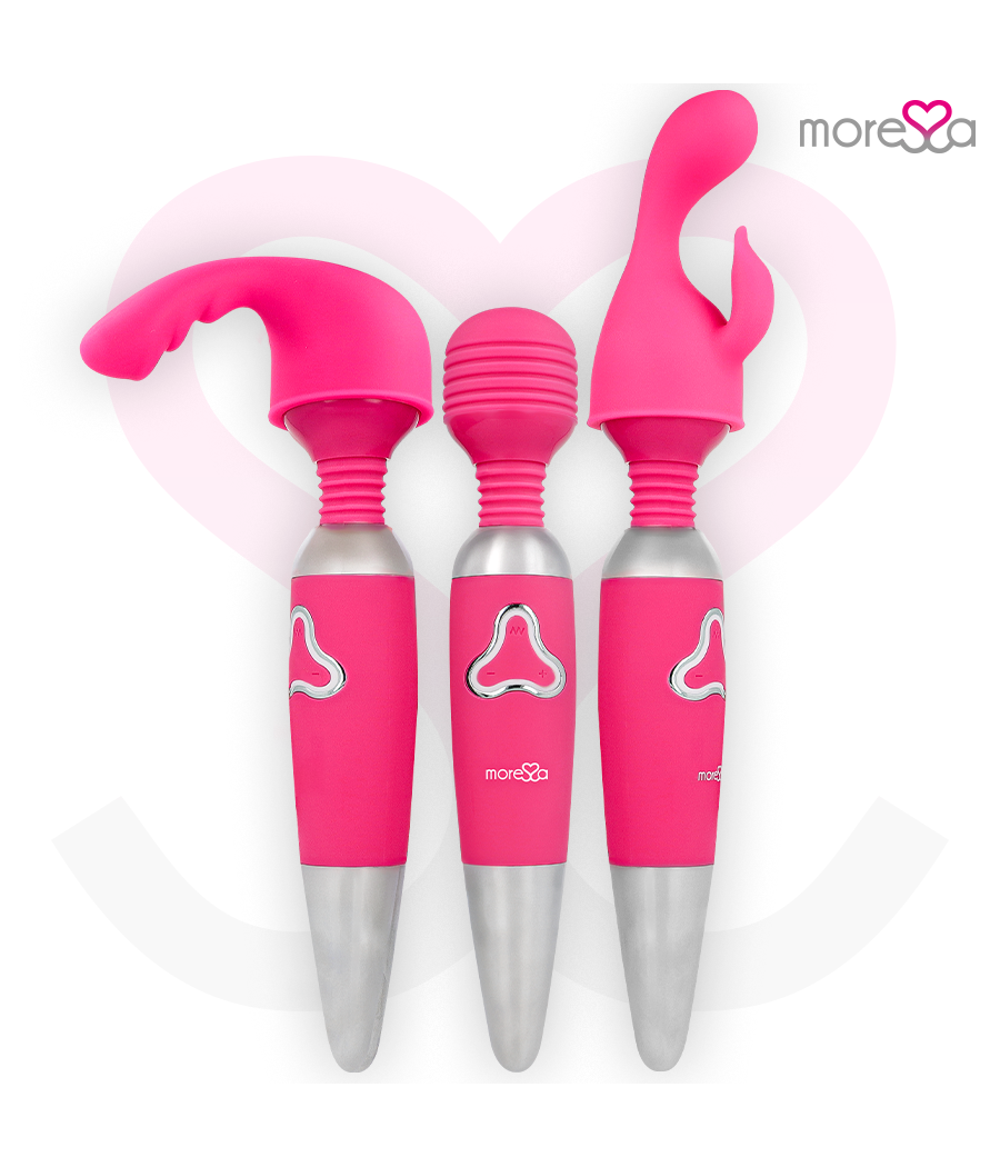 MORESSA - ODILON WAND POTENTE MOTOR MAS DOS CABEZALES PREMIUM SILICONE RECARGABLE