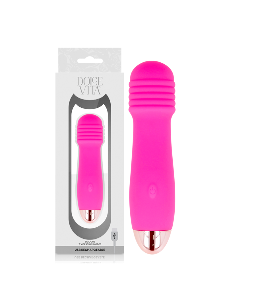 DOLCE VITA - VIBRATEUR RECHARGEABLE TROIS ROSE 7 VITESSES