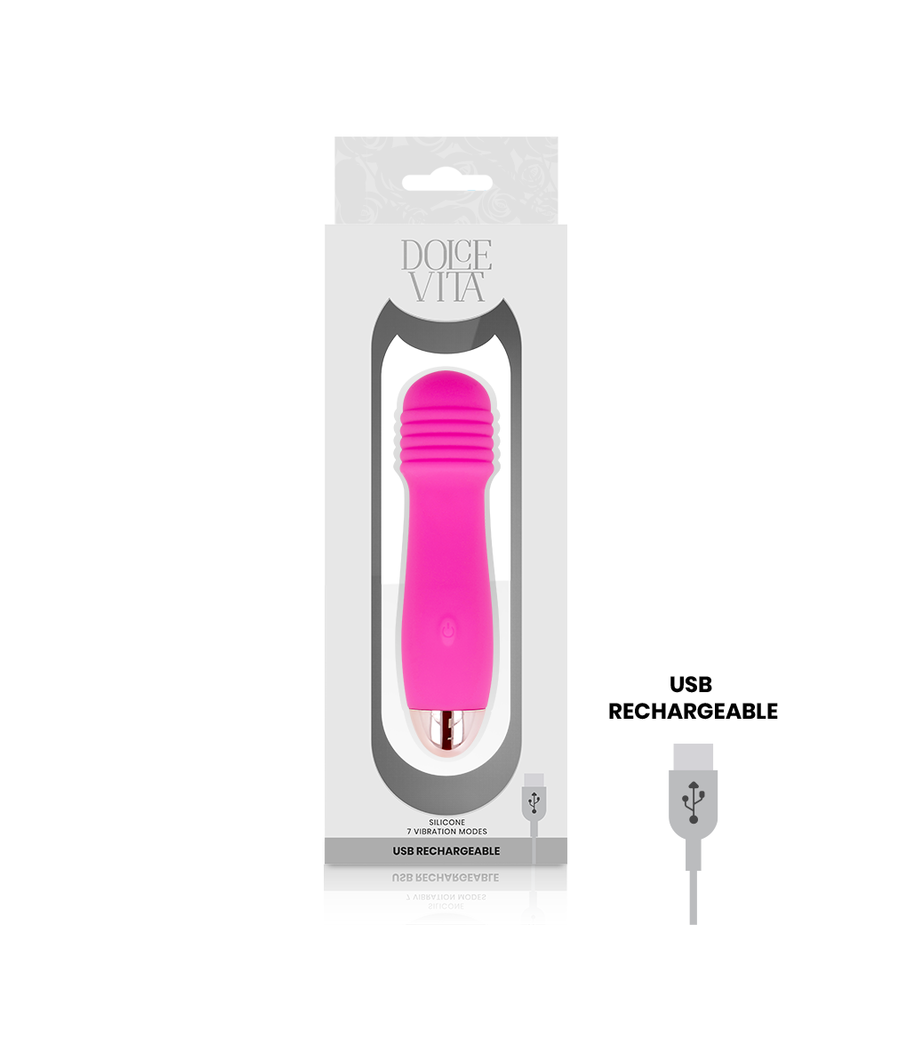 DOLCE VITA - VIBRATEUR RECHARGEABLE TROIS ROSE 7 VITESSES