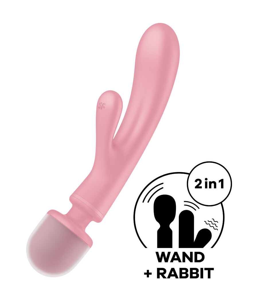 SATISFYER - TRIPLE LOVER RABBIT VIBRADOR MASSAGER ROSA