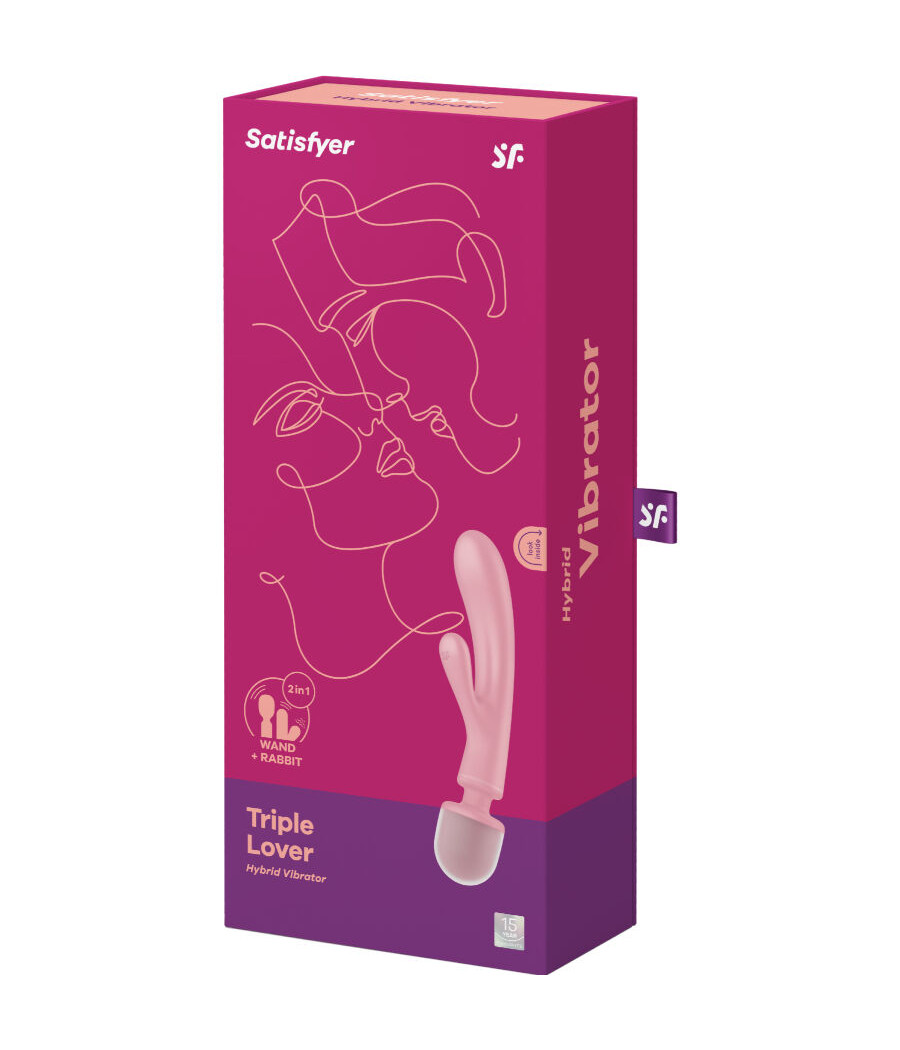SATISFYER - TRIPLE LOVER RABBIT VIBRATOR MASSAGER PINK