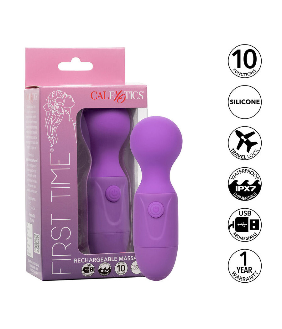 CALEXOTICS - FIRST TIME MASAJEADOR RECARGABLE 10 VIBRACIONES VIOLETA