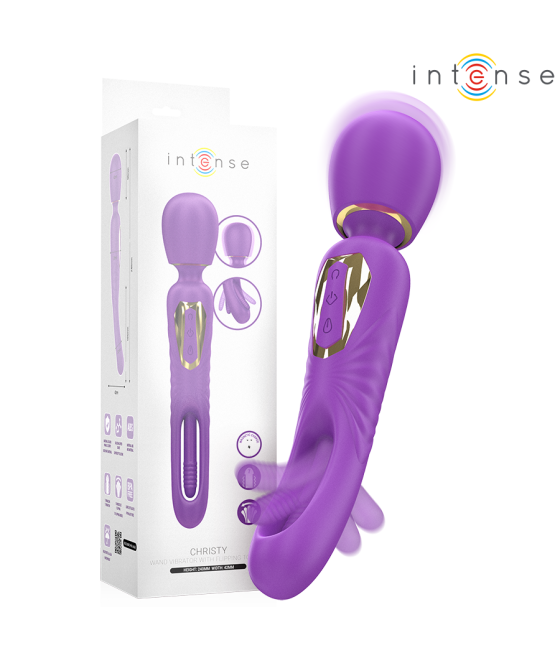 INTENSE - VARINHA VIBRATÓRIA CHRISTY COM LÍNGUA QUE GIRA