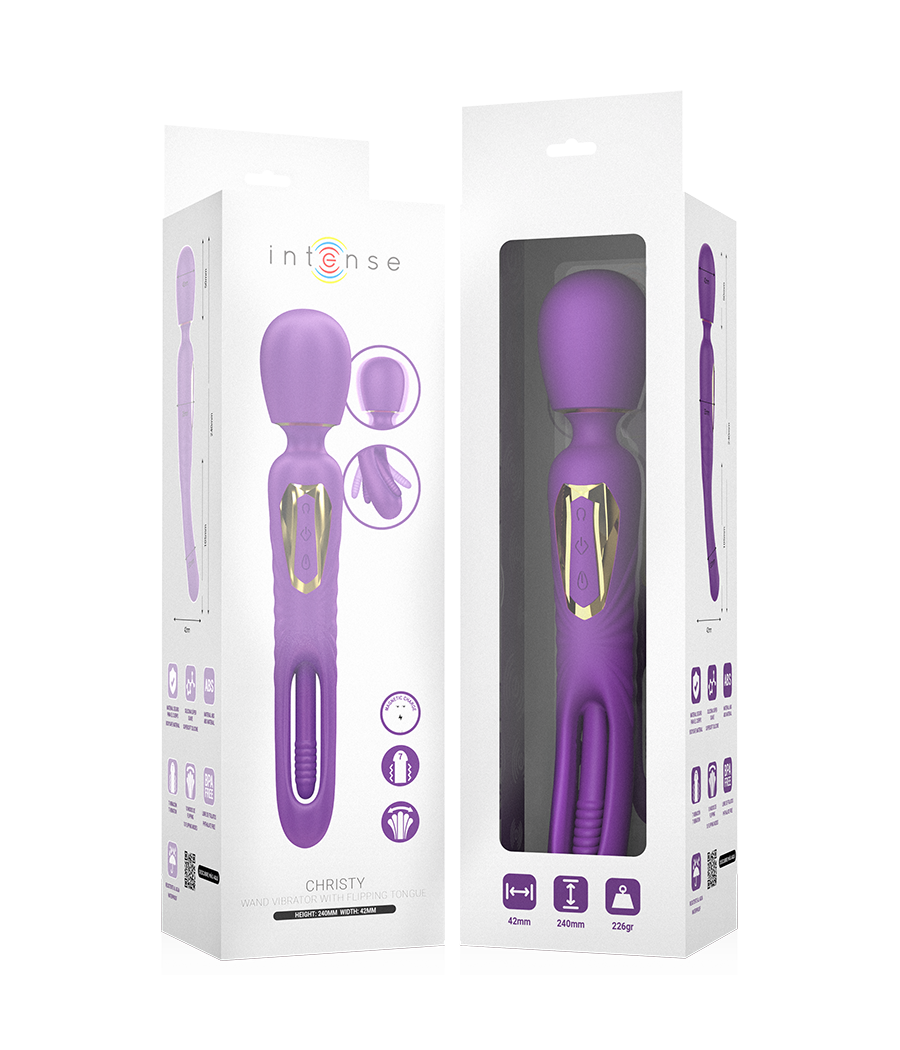 INTENSE - CHRISTY VIBRADOR WAND CON LENGUA GIRATORIA