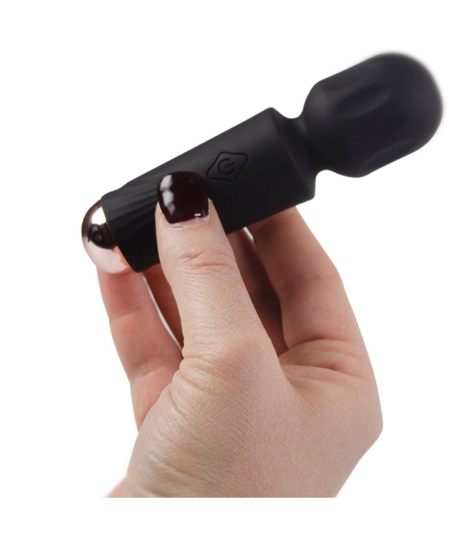 ROCKS-OFF - MINI BAGUETTE RECHARGEABLE 16 FONCTIONS TULIPE NOIRE