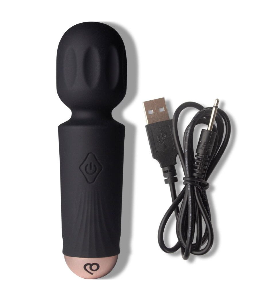ROCKS-OFF - MINI RECHARGEABLE WAND 16 FUNCTIONS BLACK TULIP