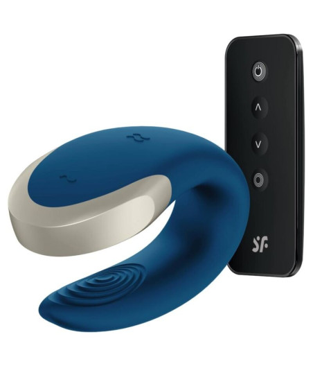 SATISFYER - DOUBLE LOVE LUXURY PARTNER VIBRATOR BLUE