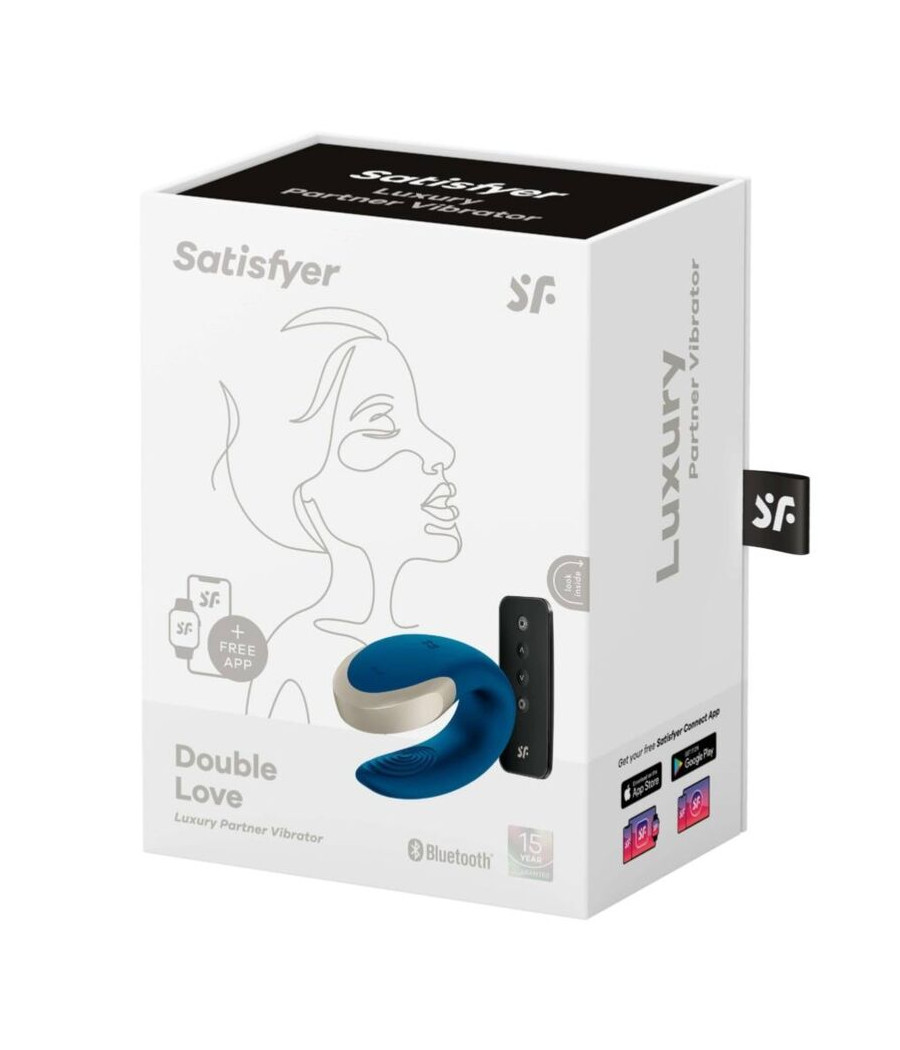 SATISFYER - APP DOUBLE LOVE VIBRADOR PAREJAS LUXURY AZUL