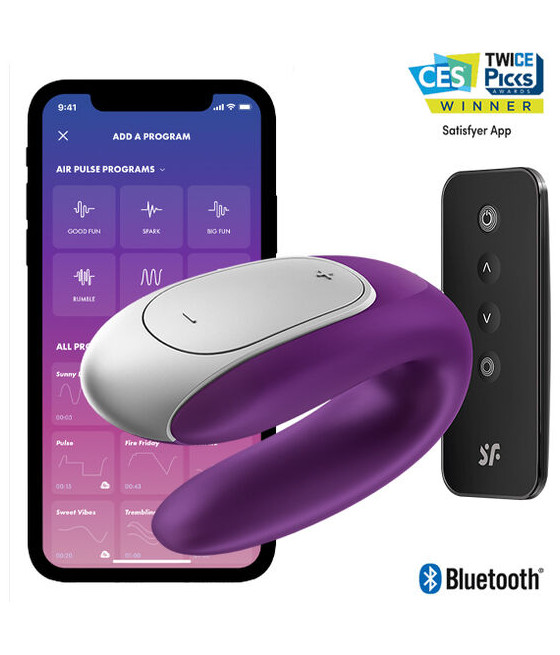 SATISFYER - DOUBLE FUN PARTNER VIBRATOR LILA
