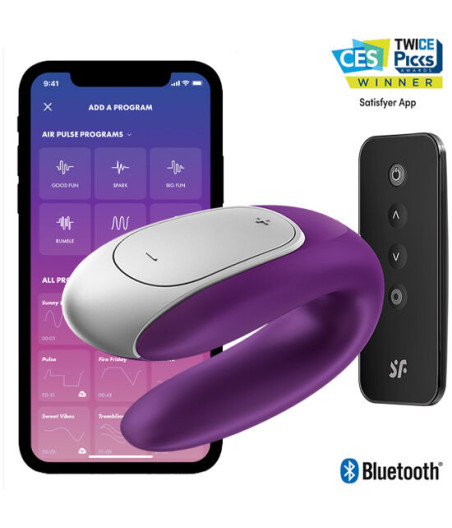 SATISFYER - DOUBLE FUN PARTNER VIBRATOR PURPLE