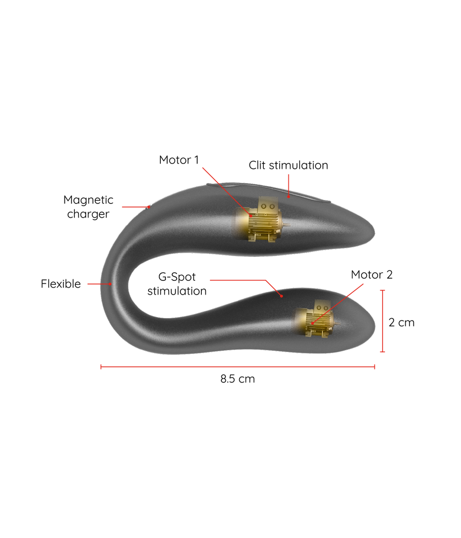 ONINDER - LISBOA G-SPOT & CLITORAL STIMULATOR BLACK - APLICAÇÃO GRATUITA