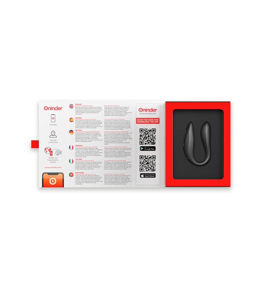 ONINDER - LISBOA ESTIMULADOR PUNTO G & CLÍTORIS NEGRO - APP GRATUITA
