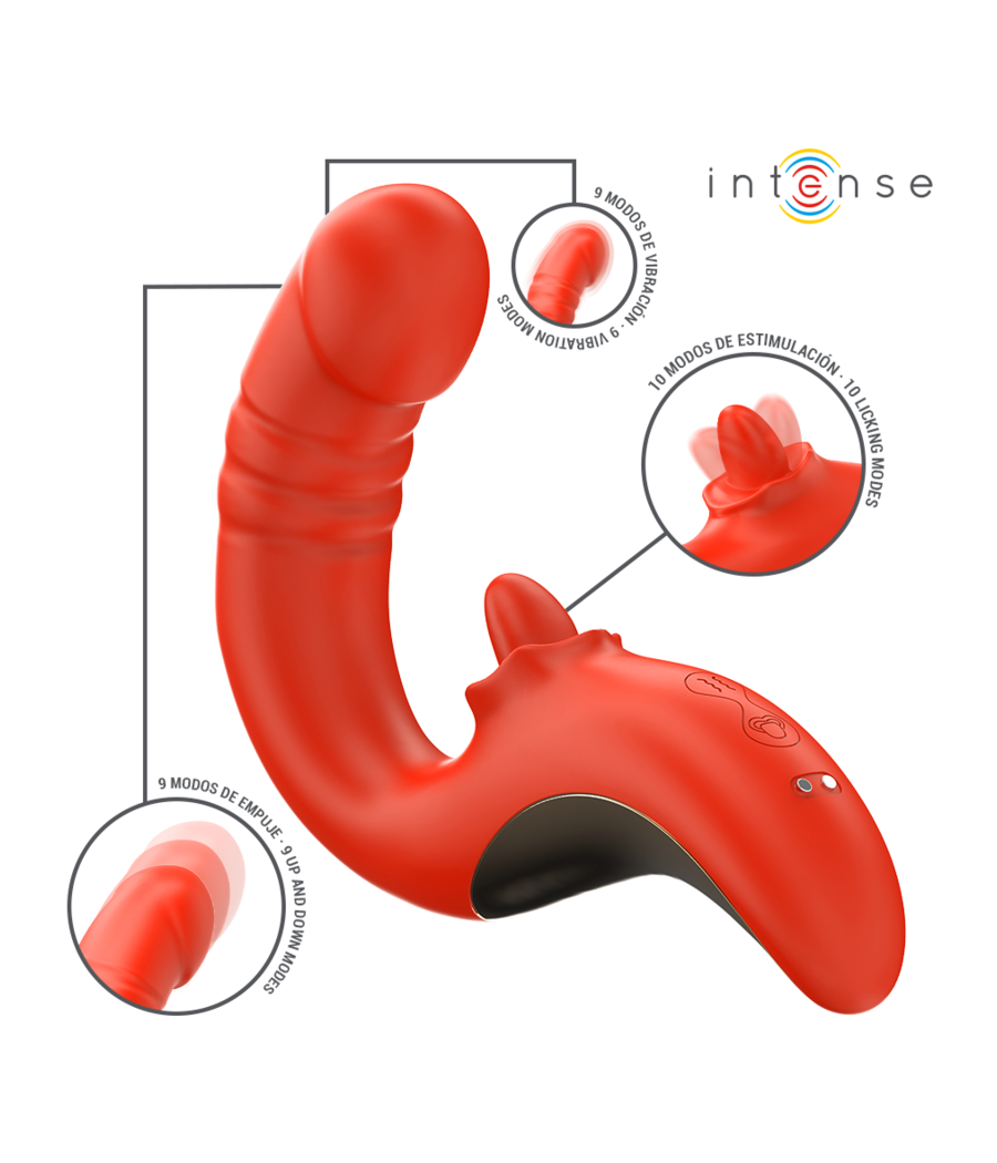 INTENSE - VIBRATEUR ET STIMULATEUR PAULINA EN FORME DE U ROUGE