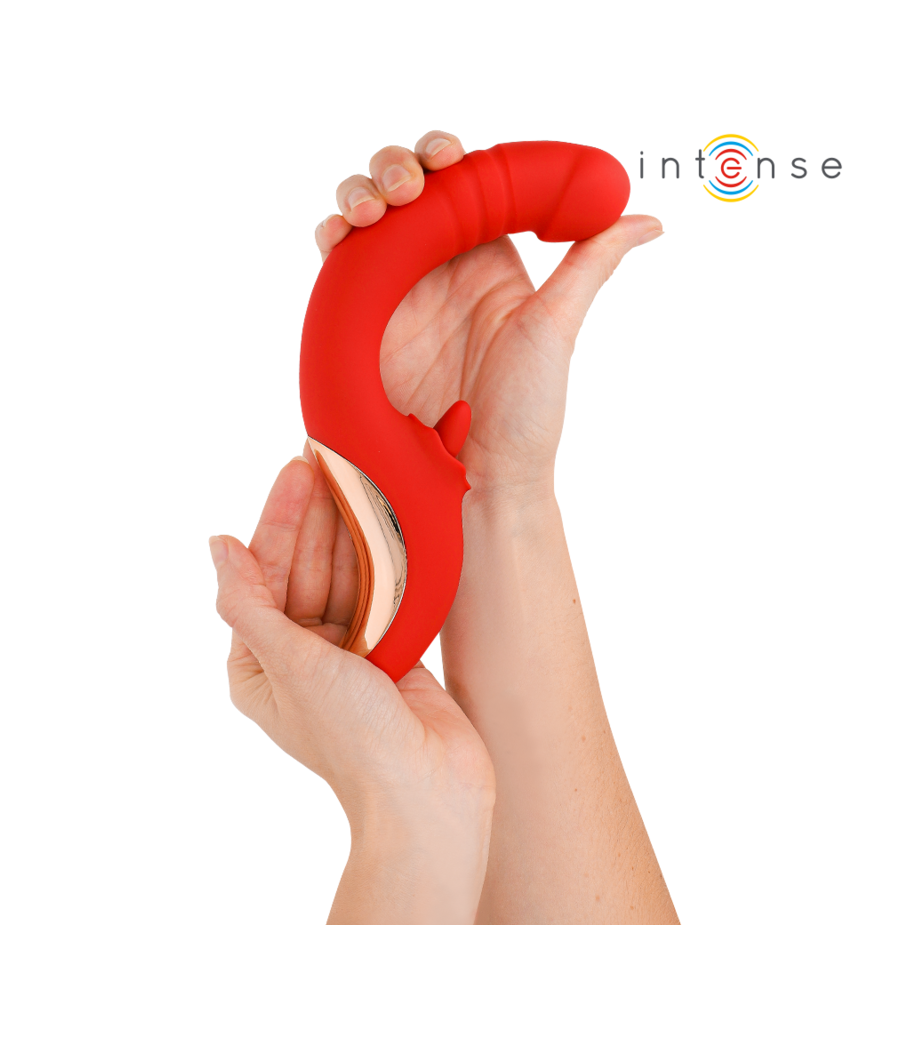 INTENSE - VIBRADOR E ESTIMULADOR PAULINA EM FORMATO U VERMELHO