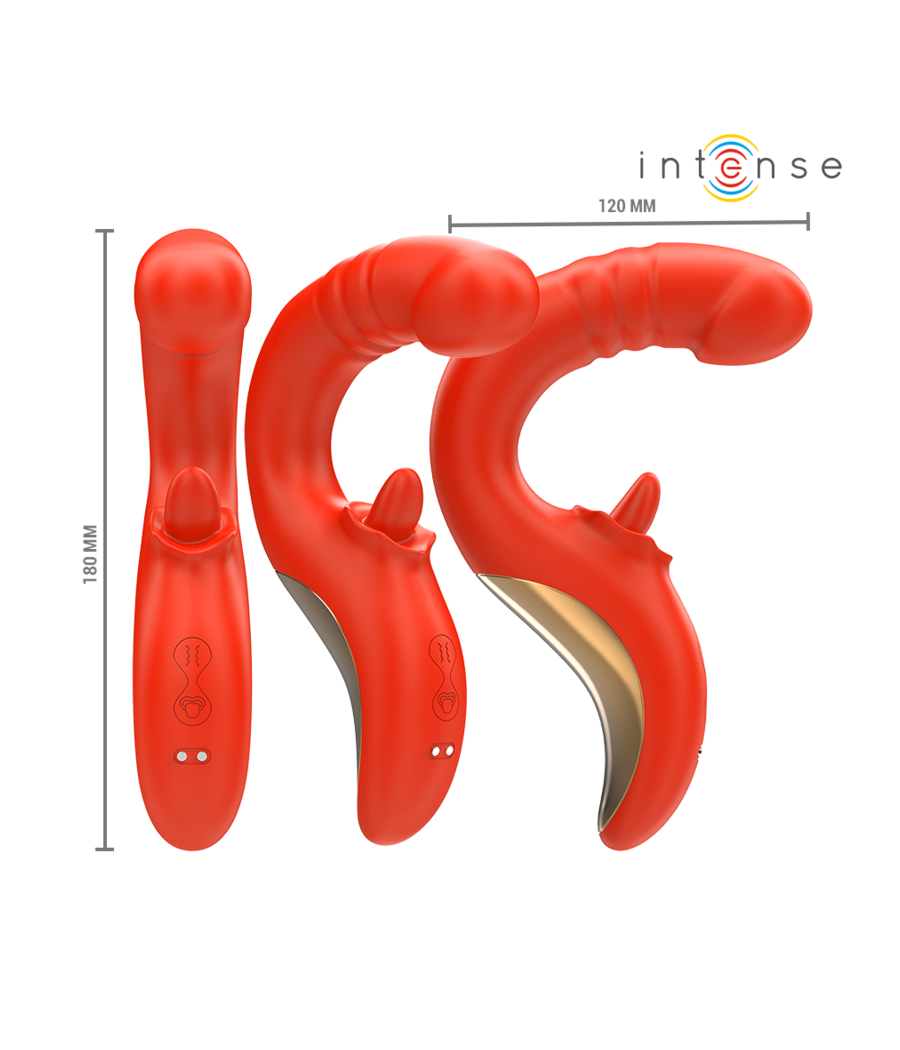 INTENSE - VIBRATEUR ET STIMULATEUR PAULINA EN FORME DE U ROUGE