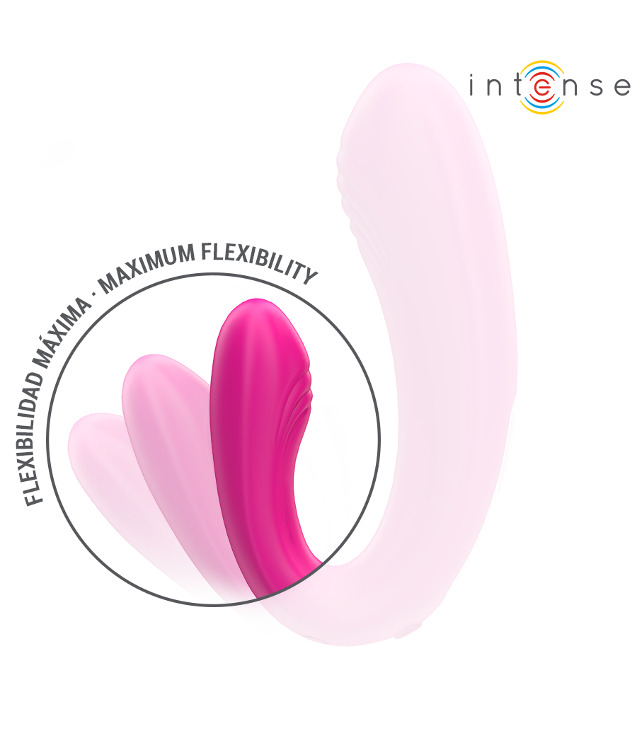 INTENSE - JANET DUAL U-SHAPED STIMULATOR AND VIBRATOR WITH REMOTE CONTROL PINK