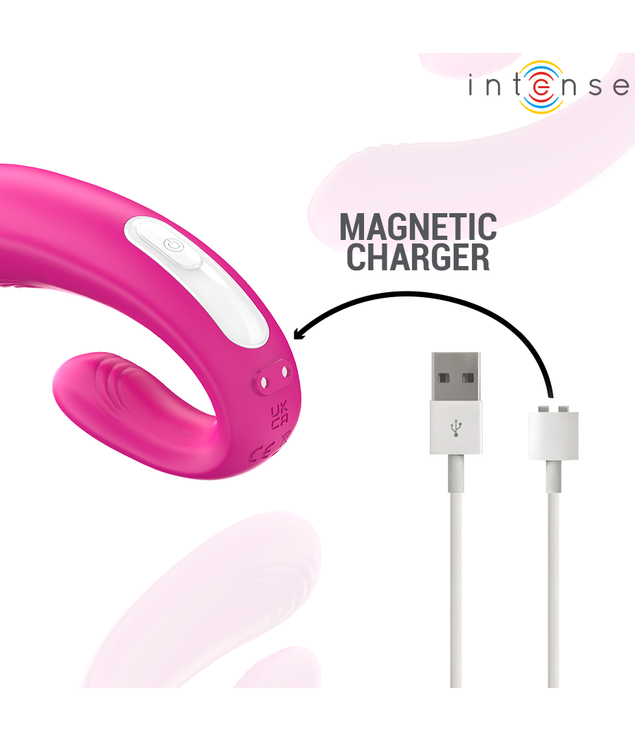 INTENSE - JANET DUAL U-SHAPED STIMULATOR AND VIBRATOR WITH REMOTE CONTROL PINK