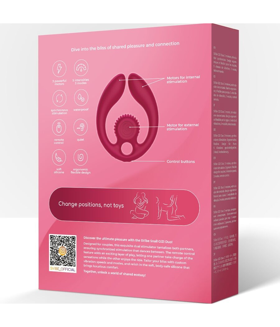 SNAIL VIBE - GIZI DUO ESTIMULADOR DE CASAIS COM CONTROLE REMOTO BURGUNDY