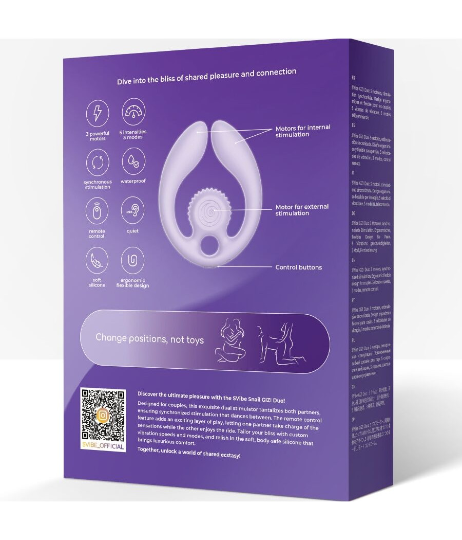 SNAIL VIBE - GIZI DUO COUPLES STIMULATOR REMOTE CONTROL LILAC