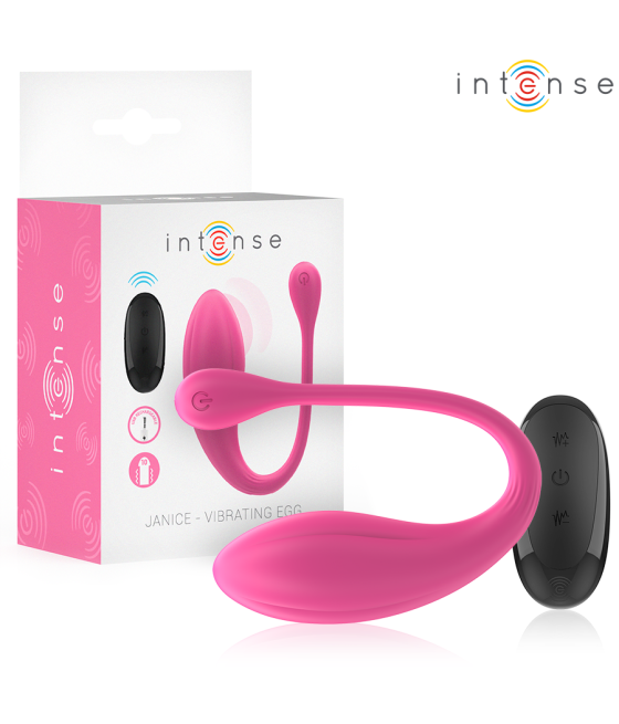 INTENSE - VIBRADOR JANICE U DUPLA ESTIMULAÇÃO 10 VIBRAÇÕES ROSA CONTROLE REMOTO