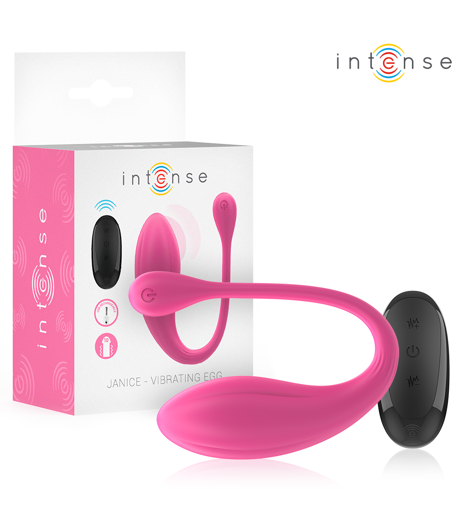 INTENSE - JANICE U VIBRATOR DOUBLE STIMULATION 10 VIBRATIONS PINK REMOTE CONTROL