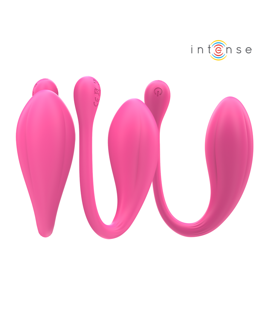 INTENSE - JANICE U VIBRATORE DOPPIA STIMOLAZIONE 10 VIBRAZIONI ROSA TELECOMANDO