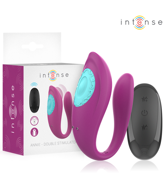 INTENSE - ANNIE ESTIMULADOR & VIBRADOR FORMA DE U MORADO CONTROL REMOTO